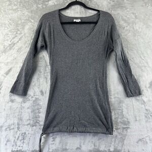 Old Navy Sweater Women's M Gray 3/4 Sleeve Open Knit